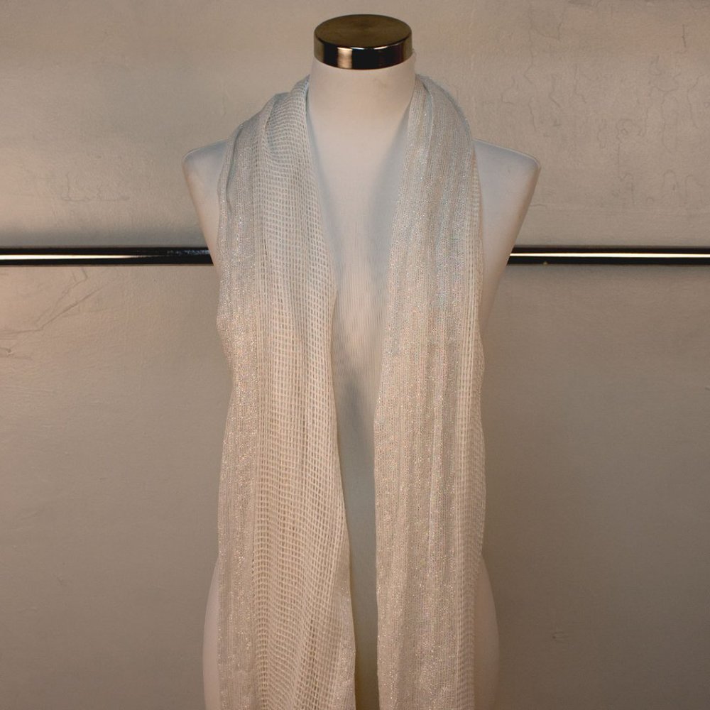 Sparkly Knit Scarf with Frayed Edge